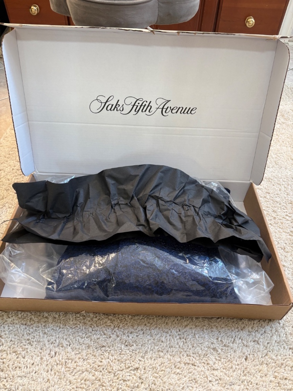 Teri Jon by Rickie Freeman Metallic One Shoulder Jacquard Gown Size 2 Black Blue - Picture 3 of 10